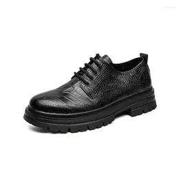 Casual Shoes Spring Autumn Crocodile Pattern Loafers Men's Fashion Designer Black Patent Leather Outdoor For Men