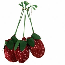 large Capacity Cute Strawberry Drawstring Bag Storage Bag Makeup Pocket Cosmetic Bag Beauty Tools Pouch Korean Style m0Pk#