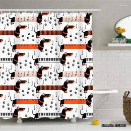 Shower Curtains Cartoon Dog Design 3D Digital Printing Waterproof Curtain Bathroom Privacy Partition Non-slip Bath Mat