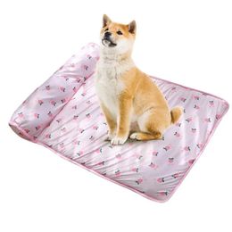 Cooling Pad for Dog Icy Cool Sleeping Mattress with Pillow Pet Blanket Mat Self Machine Washable 240416