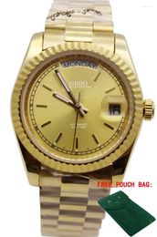 Wristwatches Luxury Mens Gold Watch Automatic Mechanical Black Sport Watches