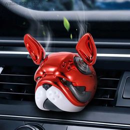 Car Air Freshener Car Aroma with Solid Balm Bulldog Air Conditioner Outlet Decoration Car Accessories Interior Ornaments Car Air Freshener L49