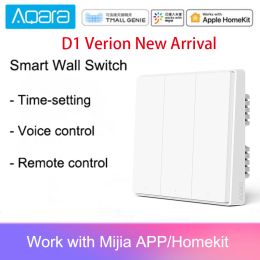 Products Aqara Smart Wall Switch D1 Zigbee Wireless Remote Control Key Light Switch Neutral Fire Wire Triple Button for Mijia Smart Home