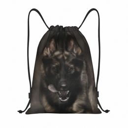 german Shepherd Dog Running Drawstring Backpack Women Men Gym Sport Sackpack Portable Cute Puppy Pet Training Bag Sack E3GZ#