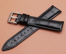 14mm 16mm 18mm 20mm 22mm Genuine Leather Watchband Croco Pattern Watch Band Bracelet Strap Black Watchbands Universal Men Women2877639581