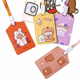 high Quality Credit Card ID Badge Holder Cute Carto Leather Bus Pass Case Cover Card Case Key Holder Ring Lage Tag Trinket J9be#