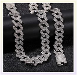 Iced Out Miami Cuban Link Chain Mens Rose Gold Chains Thick Necklace Bracelet Fashion Hip Hop Jewelry295w9932627