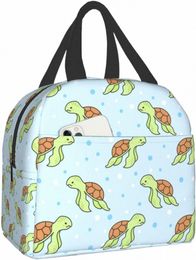 cute Turtle Thermal Lunch Bag Travel Picnic Bento Cooler Reusable Tote Work Insulated Ctainer Bags for Women Men Boys Girls n2im#