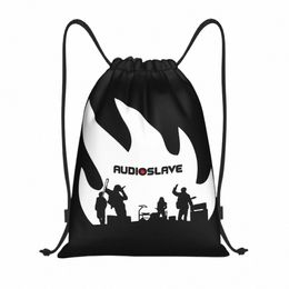 auslave Rock Supergroup Drawstring Backpack Gym Sports Sackpack String Bag for Exercise 56Sd#