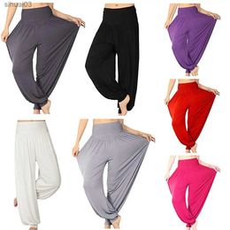 Active Pants Casual Baggy Pants Modal Women Harem Pants Comfy Yoga Pants Loose Belly Dance Wide Leg Trousers Gypsy Hippie PantsL2403