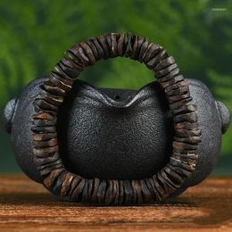 Strand Black Oil Submerged Old Materials Bracelet Natural Buddhist Beads Single Circle Flaky Ornament