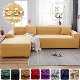 Chair Covers Waterproof Soild Color Sofa Elastic DustProof For Pets Kids Corner Couch Slipcovers Dining Room Kitchen El Banquet