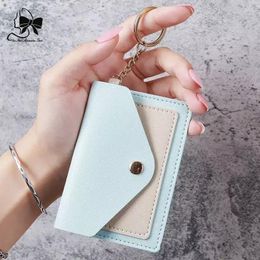 Wallets Short Purse Women's Simple Buckle Small Card Bag 2-in-1 Student Bus Metro Portable Womens Wallet