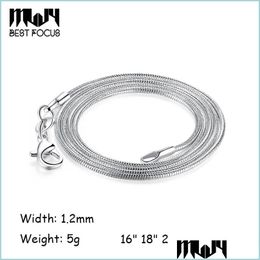 Pendant Necklaces Promotion Wholesale 925 Sier Necklace Fashion Snake Chain Simple Jewelry 1.2 Mm 16 18 20 22 24 Inches 120P Dhgarden Dhmkt