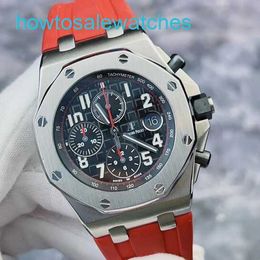 AP Leisure Wrist Watch Royal Oak Offshore Series 26470ST First Generation Vampire Red Needle Timing Automatic Mechanical Watch Mens 42mm