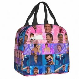 pedro Pascal Bisexual Pride Flag Insulated Lunch Tote Bag for Women Thermal Cooler Lunch Bag Outdoor Picnic Food Ctainer Tote m6YX#