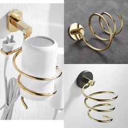 Brass Bathroom Holder Hair Dryer Holder Organised Rack Etagere Wall Mounted Hair Straightener Stand Bathroom Shelf Accessories 240403