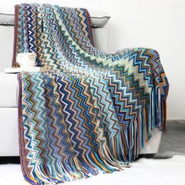 Blankets Bohemian Light Luxury Knitted Wool Sofa Blanket Office Air Conditioning