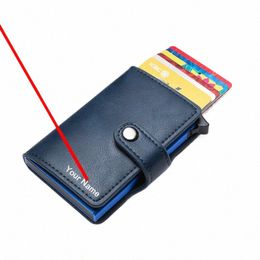 Customised Wallet 2024 Credit Card Holder Leather Blocking Rfid Wallet Men id bank card holder Anti thief Wallet Card Case Purse 41Kc#