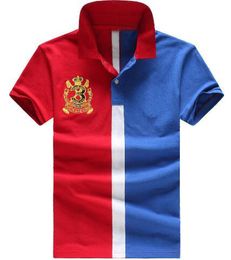 Fashion Striped Polo Shirts for Men Short Sleeve High Quality Cotton Big Horse Embroidered Classic Golf Club Polos Red Blue3733731