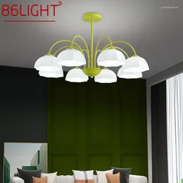 Chandeliers 86LIGHT Green Glass Hanging Ceiling Lamp LED Creative Simple Design Pendant Chandelier Light For Home Living Room Bedroom