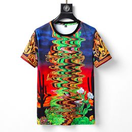 Spring and summer new men's best-selling clothing fashion letter pattern printed short sleeve casual sports loose T-shirt pure cotton street hip hop trend clothes D73