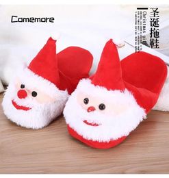 Slippers Comemore 2024 Christmas Gift Home Cotton House Indoor Soft Bottom Warm Slipper Comfortable Woman Shoe Slides Winter
