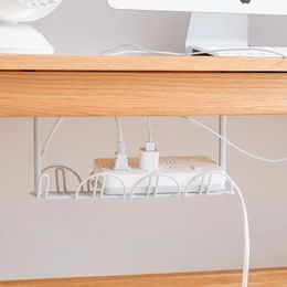 Under Table Storage Rack Cable Rack Shelf Table Bottom Socket Holder Hanging Rack Line Finishing Home Office Desk Wire Organiser