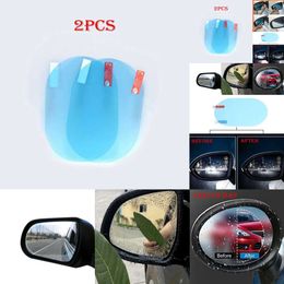 2024 2024 2Pcs Universal Anti-Fog Anti-Glare Rainproof Car Tuning Rearview Mirror Trim Film Cover Exterior Parts Car Glass Accessories