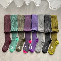 Sexy Socks Pop hot mixed Colour stripes knit pantyhose Womens stockings 240416