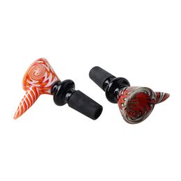 New American Coloured 14mm 18mm Glass Bowl Male Joint Handle Fine Slip Bowl Piece Smoking Accessories Glass Jet Dab Gear