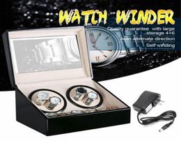 US plug Automatic Mechanical Watch Winders Black PU Leather Storage Box Collection Watch Display Jewelry Winder Box CX2008071358688