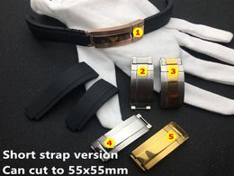 Black shortest 20mm silicone Rubber Watchband watch band For Role strap GMT OYSTERFLEX Bracelet tool2974280