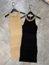 Casual Dresses 2024 Women 's Elastic Waist Hanged Neck Knitted Dress