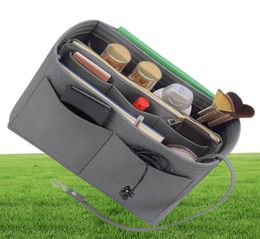 Purse Organiser Insert Felt Bag With Zipper Handbag Tote Shaper Multi Pockets LX9F Cosmetic Bags Cases2994080