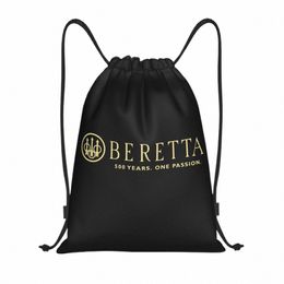 custom Beretta Gun Logo Drawstring Bags Women Men Lightweight Military Sports Gym Storage Backpack 502X#