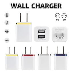 Dual Ports Wall Charger US EU Plug Travel Adapter 5V 21A Convenient Power Adaptor with Twice USB Ports For Mobile Phones2796129