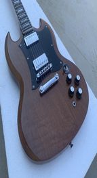 Custom Shop Natural Walnut Brown SG Electric Guitar Rosewood Fingerboard Pearl Trapezoid inlay Chrome Hardware4195688