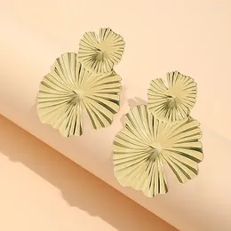 Dangle Earrings Korean Fashion Metal Sequins For Women Exaggerated Personality Gold Plated Flowers Irregular Punk Piercing Jewellery