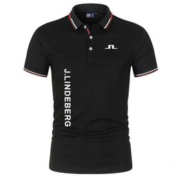 Vintage Polo Shirt J Lindeberg Golfer S-4XL Short Sleeve Polo T Shirt Men Comical Shirt Men Golf Top 240416