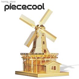 3D Puzzles Piececool 3D Metal Puzzles Dutch Windmill Assembly Model Kits for Adult DIY Toys Building Kit Jigsaw Teen Gift Y240415