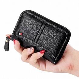 men Card Holder Busin Women Credit Cardholder Genuine Leather Case for Bank Cards Wallet RFID Coin Purse Carteira Masculina 63eo#