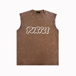 24ss purple brand vest new designer t shirts for men and women ZJBPUR047 44 43 Art Font Make old printed letter print Color splash Abstract sketch size S-XXL