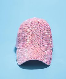 Girls Hip Hop Hat Rhinestones Luxury Pearl Sequins Baseball Cap Summer Cotton Hat9912406