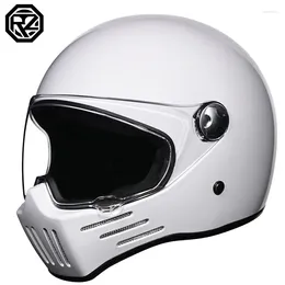 Motorcycle Helmets DOT Vintage Full Face Helmet Four Seasons Scooter Cruiser Crash Motorbike Protective Gear Racing Casco Para