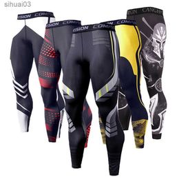 Men's Pants Mens Running Leggings Sportswear Quick Dry Gym Fitness Tights Workout Training Jogging Sports Trousers Compression Sport PantsL2403