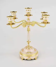 Candle Holders IMUWEN Holder 5-arms Candelabra Romantic And Luxury Metal Stands For Wedding Events Or Party Decoration