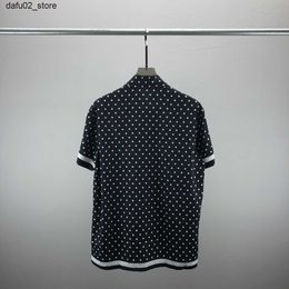 Men's T-Shirts Mens designer shirt summer short sleeve casual button up printed bowling beach style breathable T-shirt clothing #316 Q240416