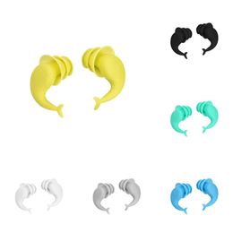 2024 2024 Soft Silicone Sleeping Ear Plugs Sound Insulation Ear Protection Earplugs Swimming Waterproof Anti-Noise Plugs For Travel