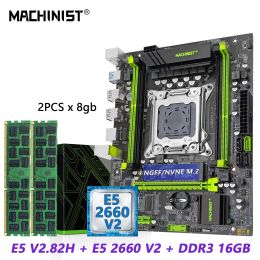 Motherboards MACHINIST V2.82H X79 Motherboard LGA 2011 Set Kit Intel Xeon E5 2660 V2 cup Processor + DDR3 2pcs*8gb RAM Memory Combo USB3.0